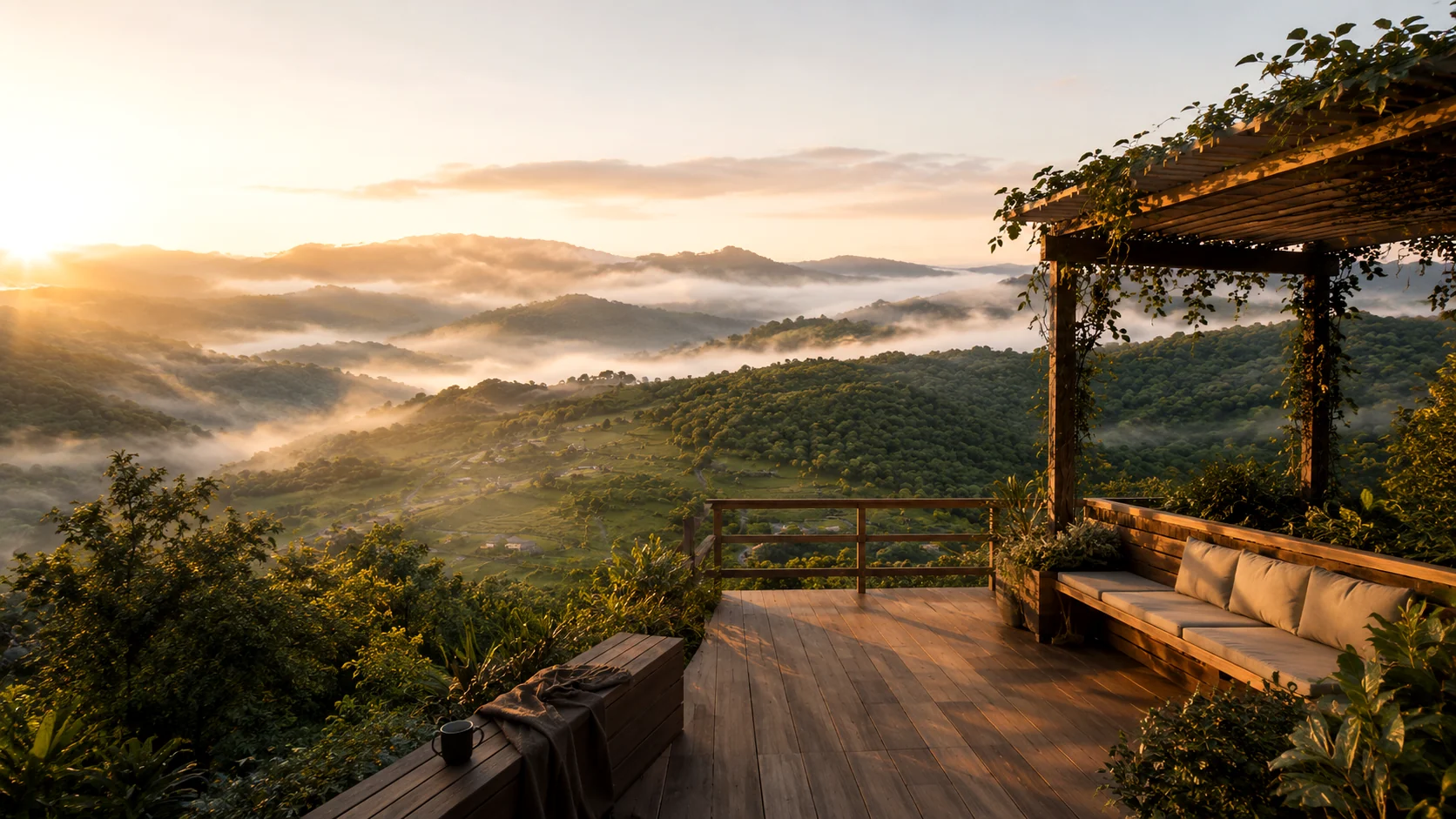 Mirante ao amanhecer — imagem conceitual