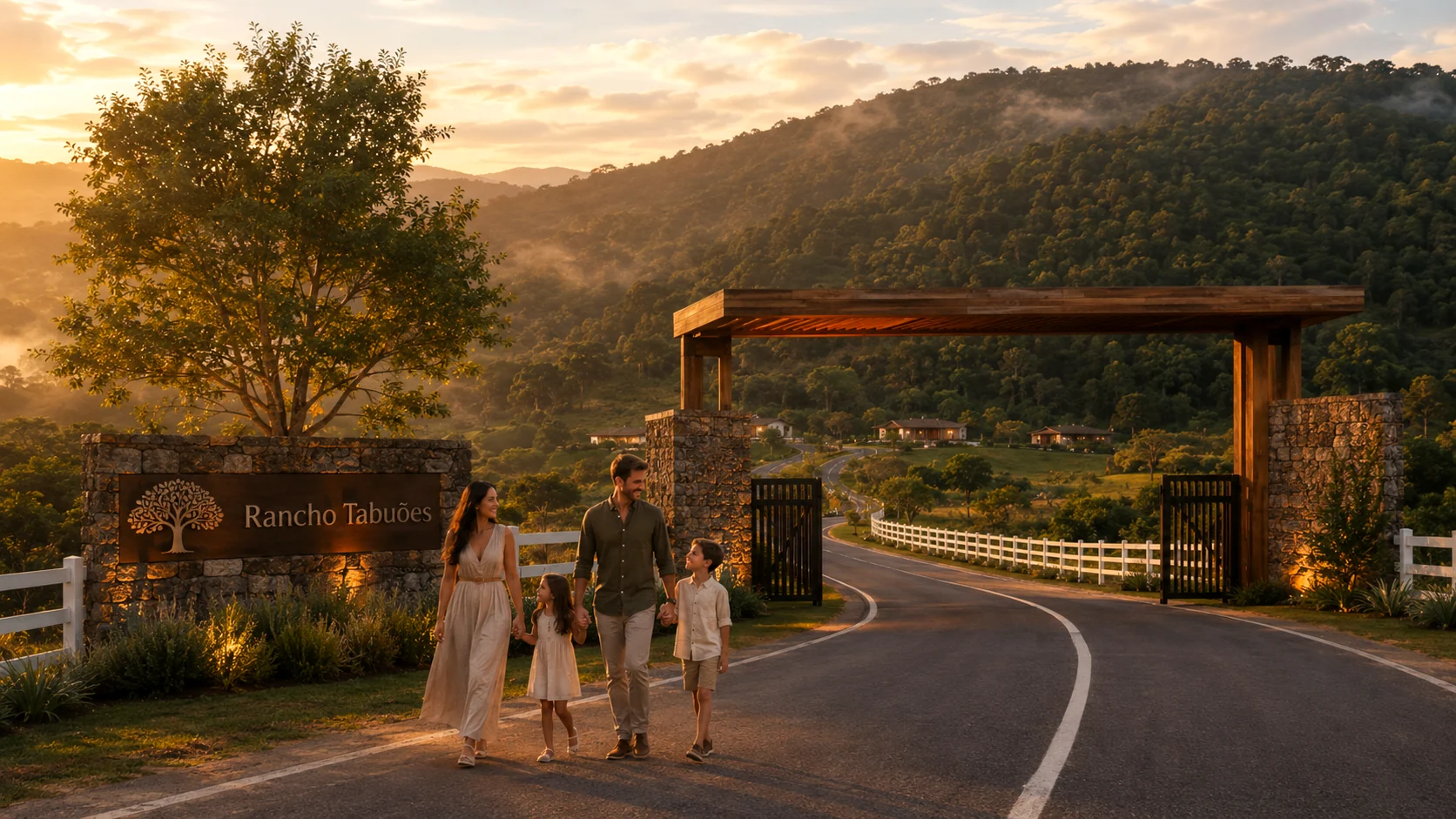 Portal de entrada do Rancho Tabuões — imagem conceitual