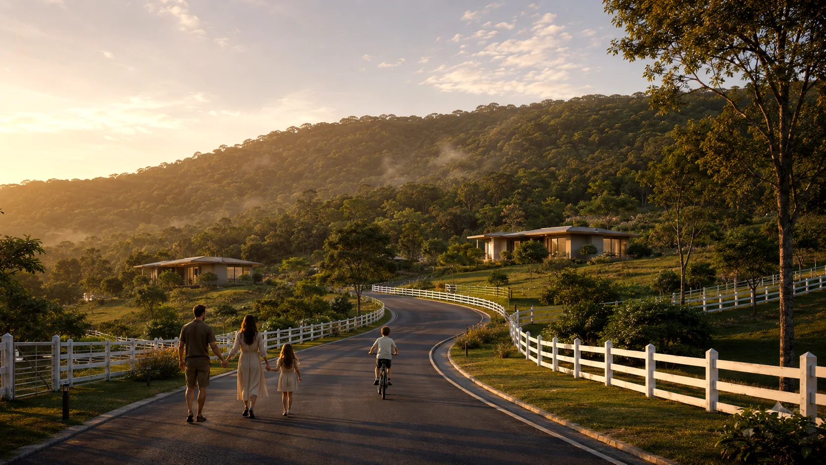 Caminhada nas vias arborizadas — conceito